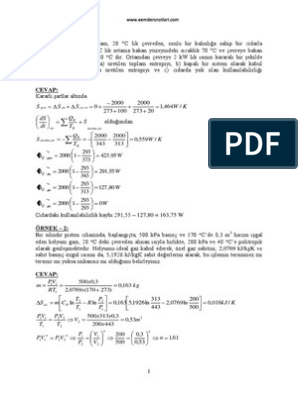 termodinamik 2 soruları ve çözümleri pdf