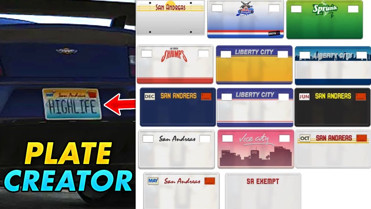 gta online license plates