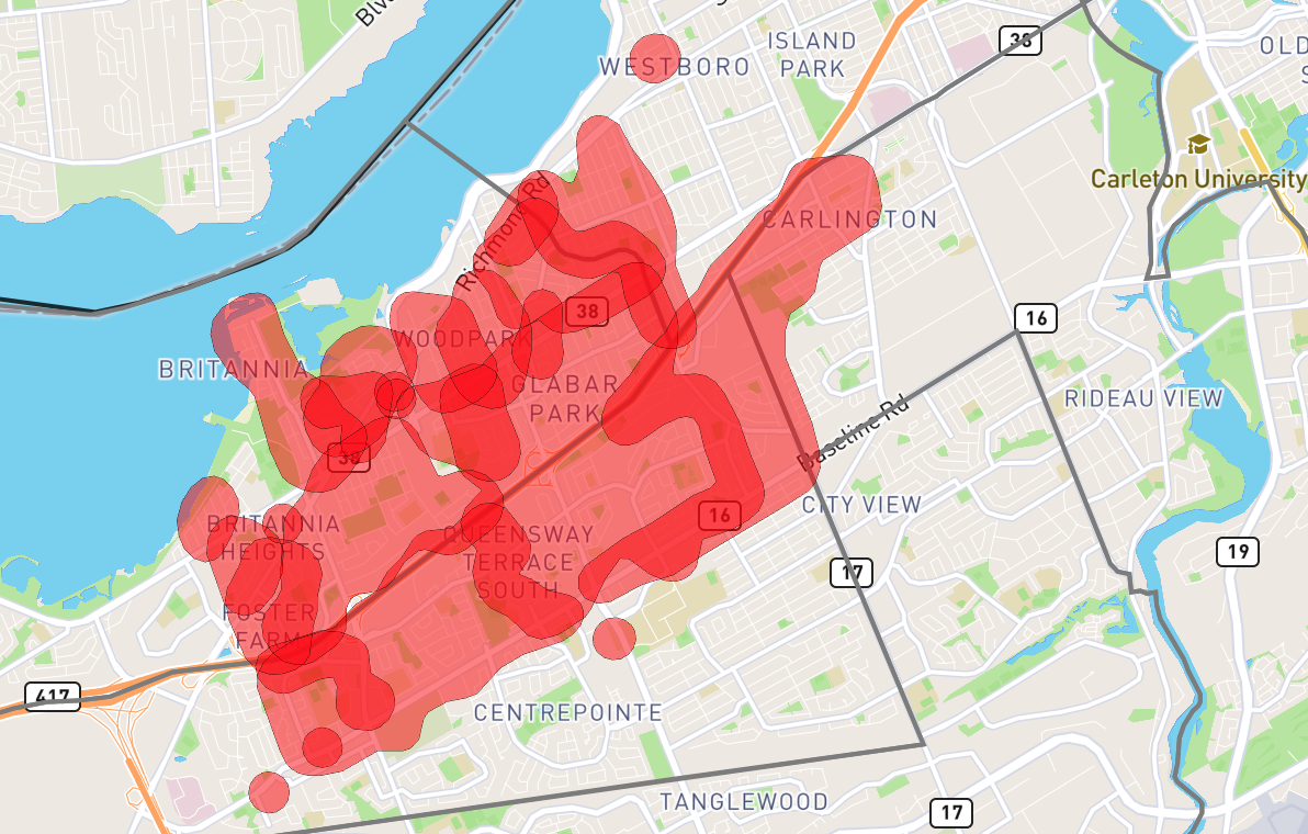 festival hydro outage map