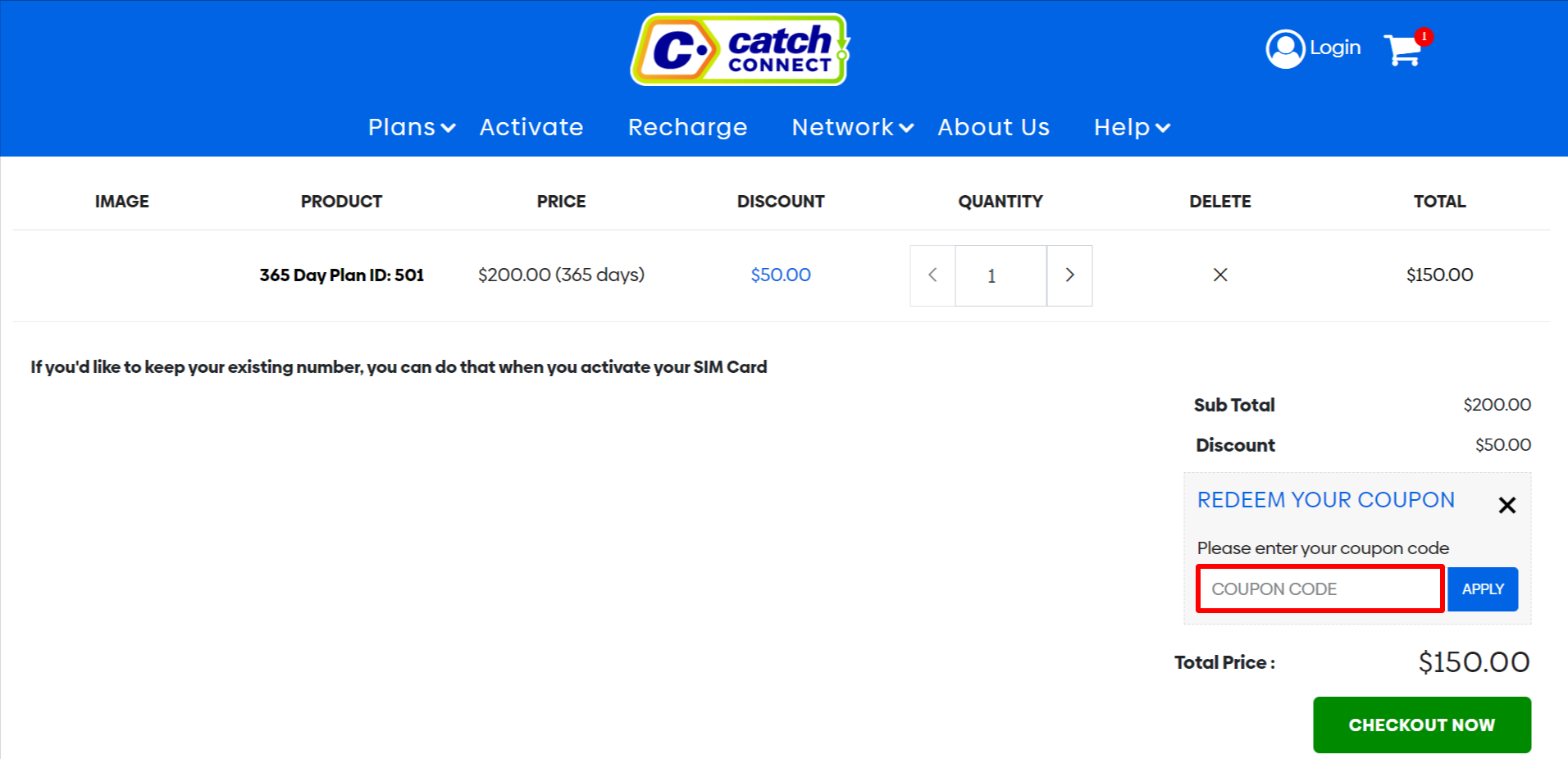 catch connect coupon code