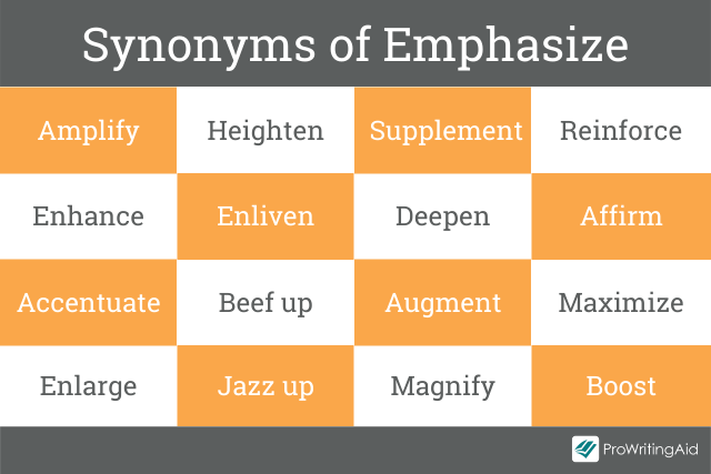 synonyms emphasize