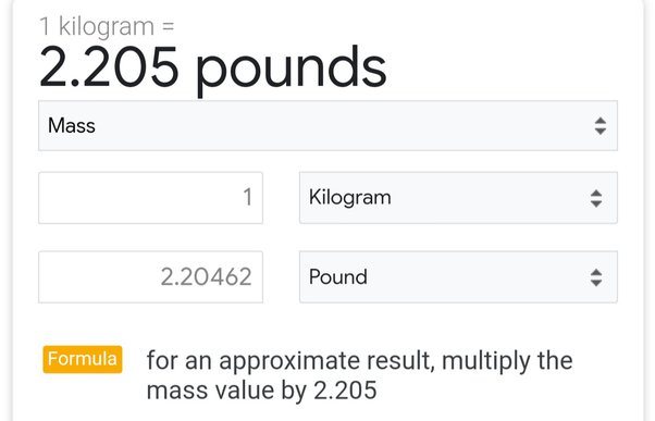 65 lbs to kg