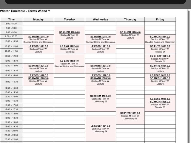 plot my timetable yorku