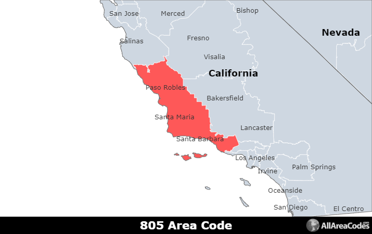 location of area code 805