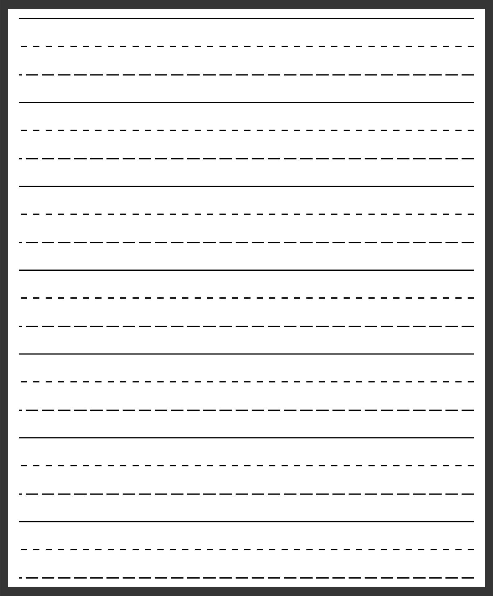 blank writing sheets for kindergarten