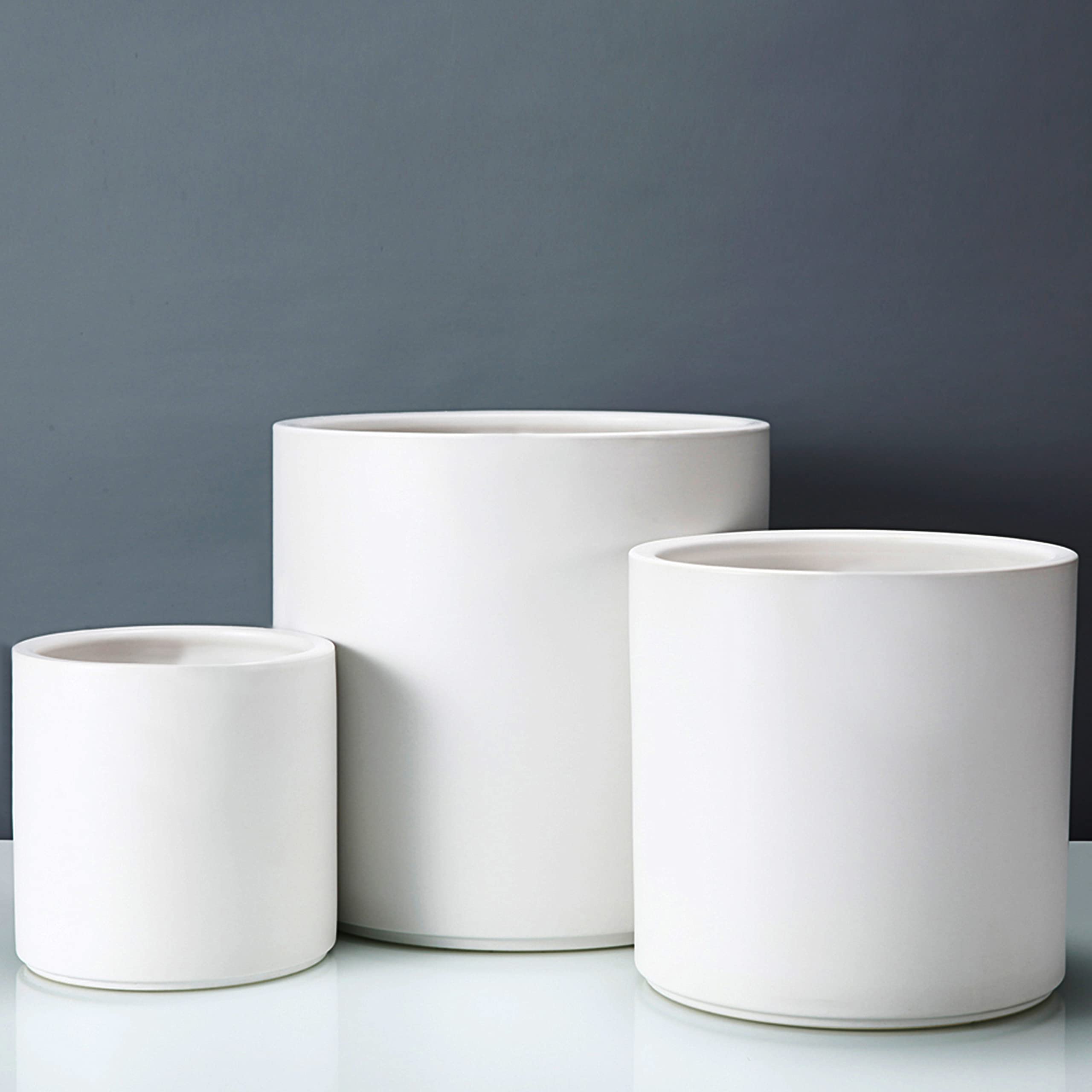 white ceramic flower pots