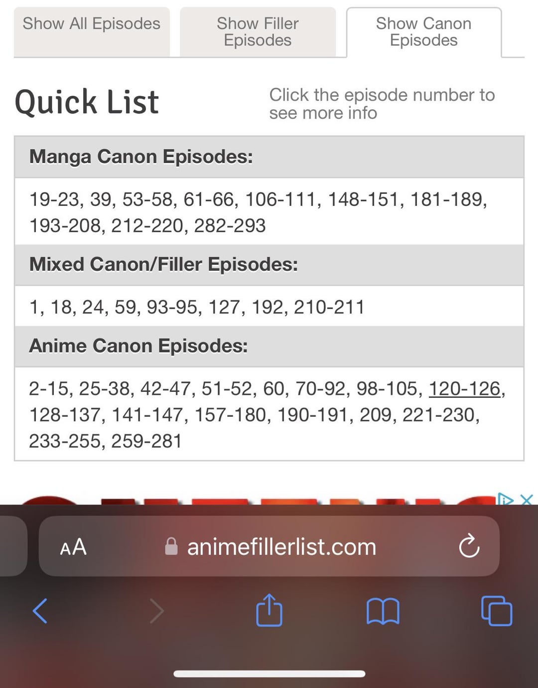 naruto list of filler episodes