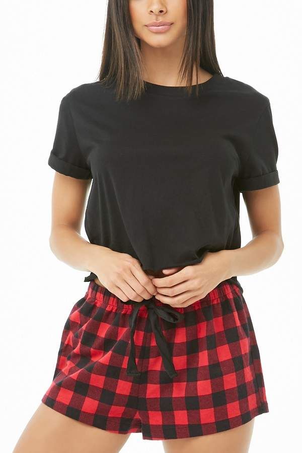 plaid pajama shorts