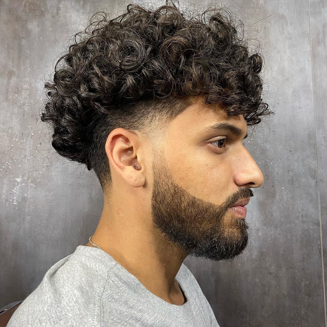 mid taper curly hair