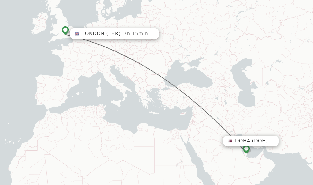 doha to london flight duration