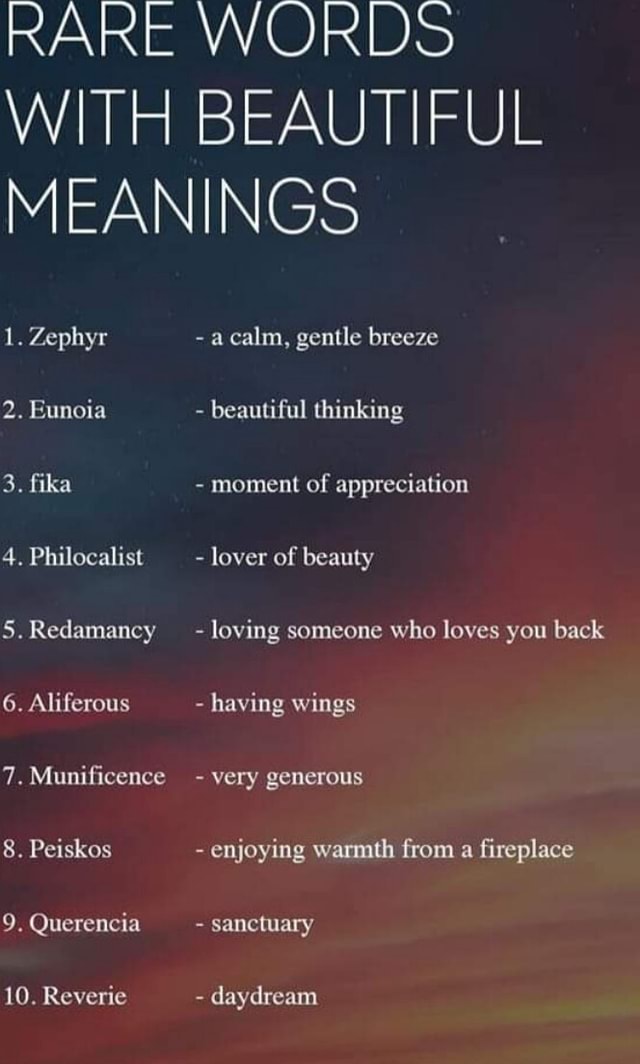 rare words for beautiful