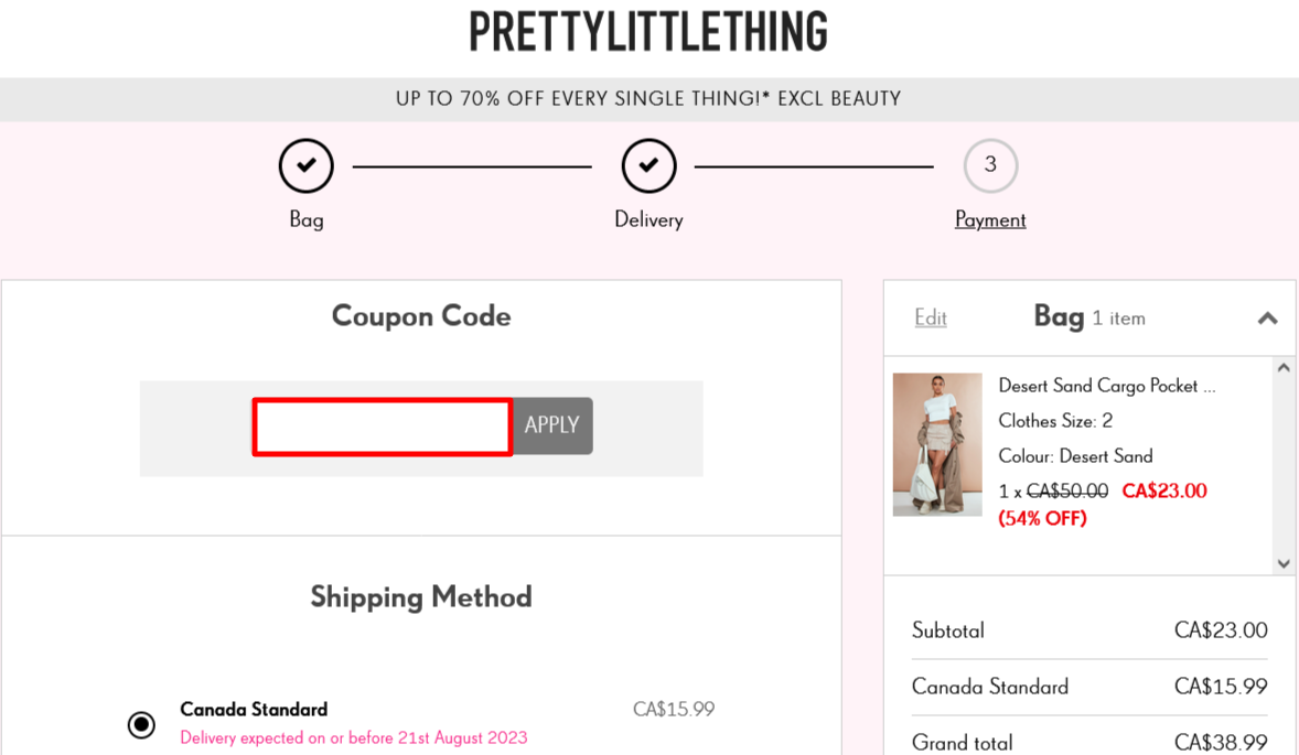 pretty little thing canada coupon code