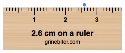 2.6 cm in inches