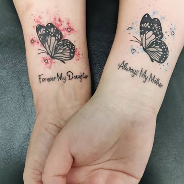 mother daughter butterfly tattoos