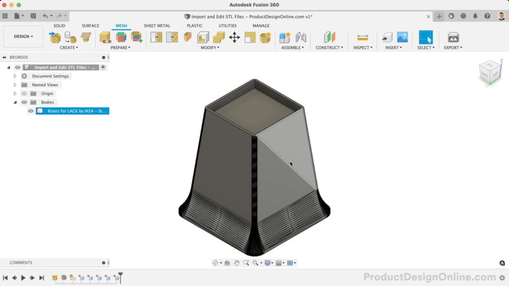 fusion 360 import stl file