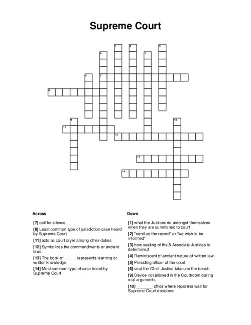 court official crossword