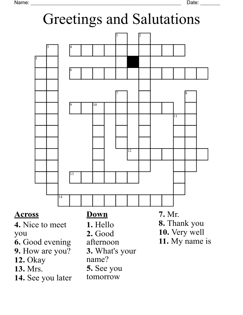 greet crossword