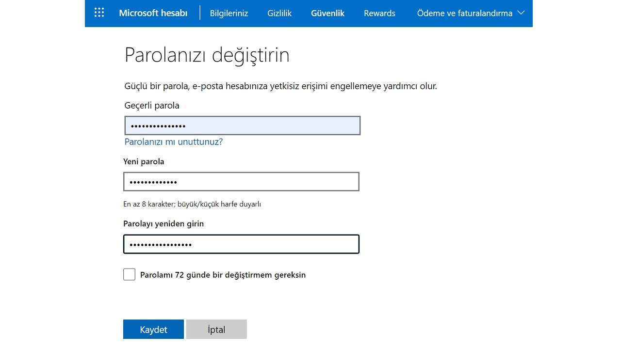 outlook mail şifresi öğrenme