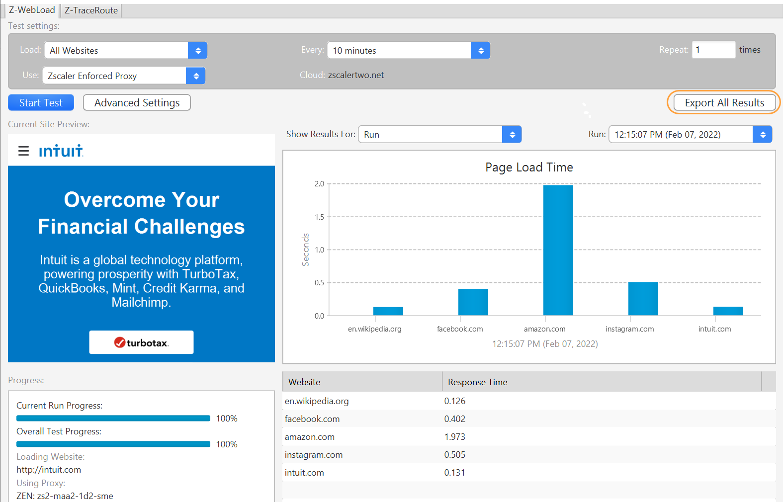 zscaler speed test