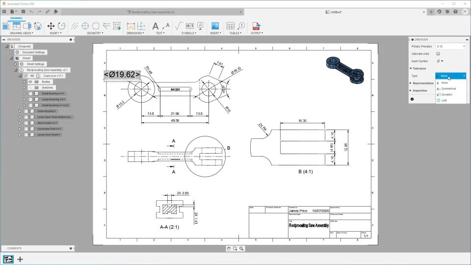 fusion 360 assembly drawing