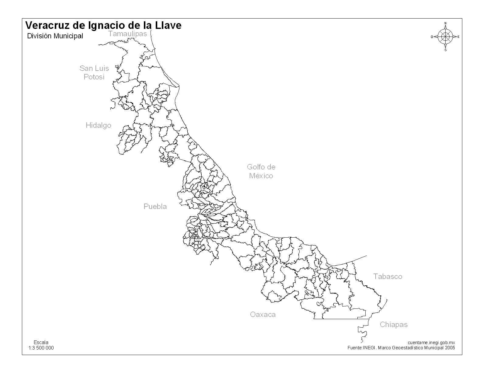 mapa de veracruz para imprimir