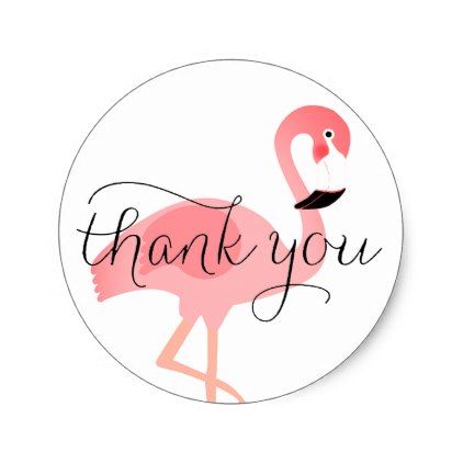 flamingo thank you stickers