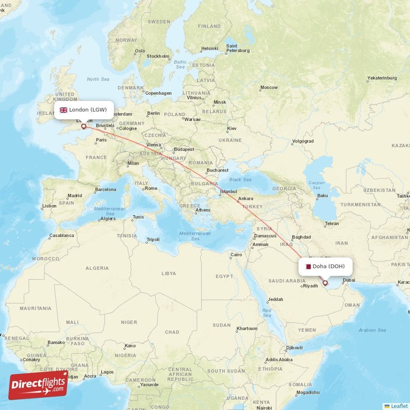 flight duration from doha to london