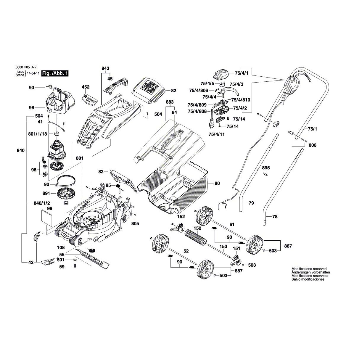 bosch spares lawnmower