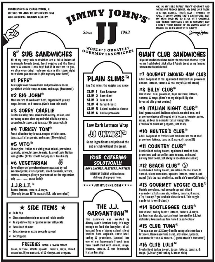 jimmy johns menu