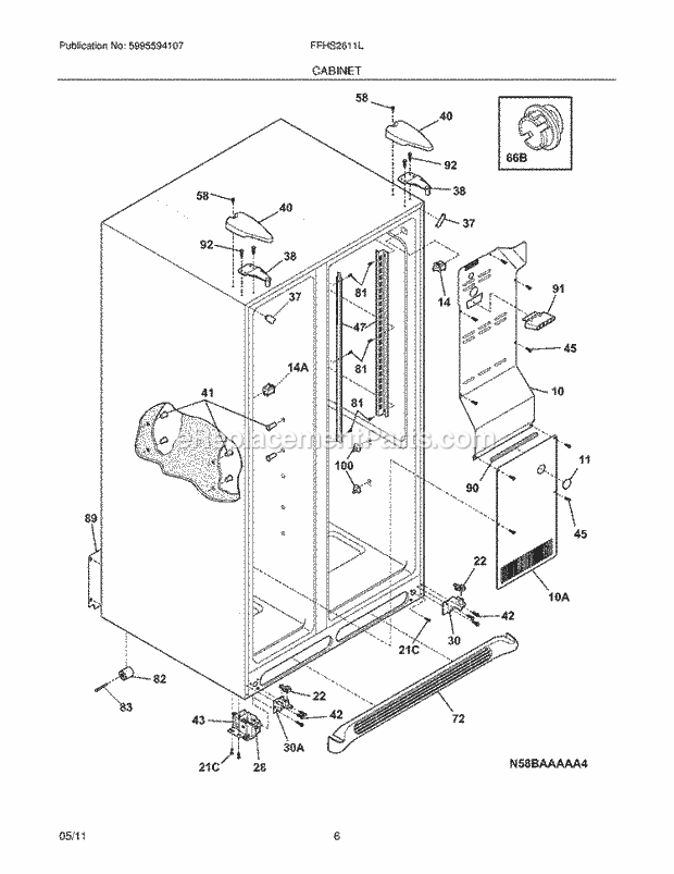 frigidaire refrigerator inside parts