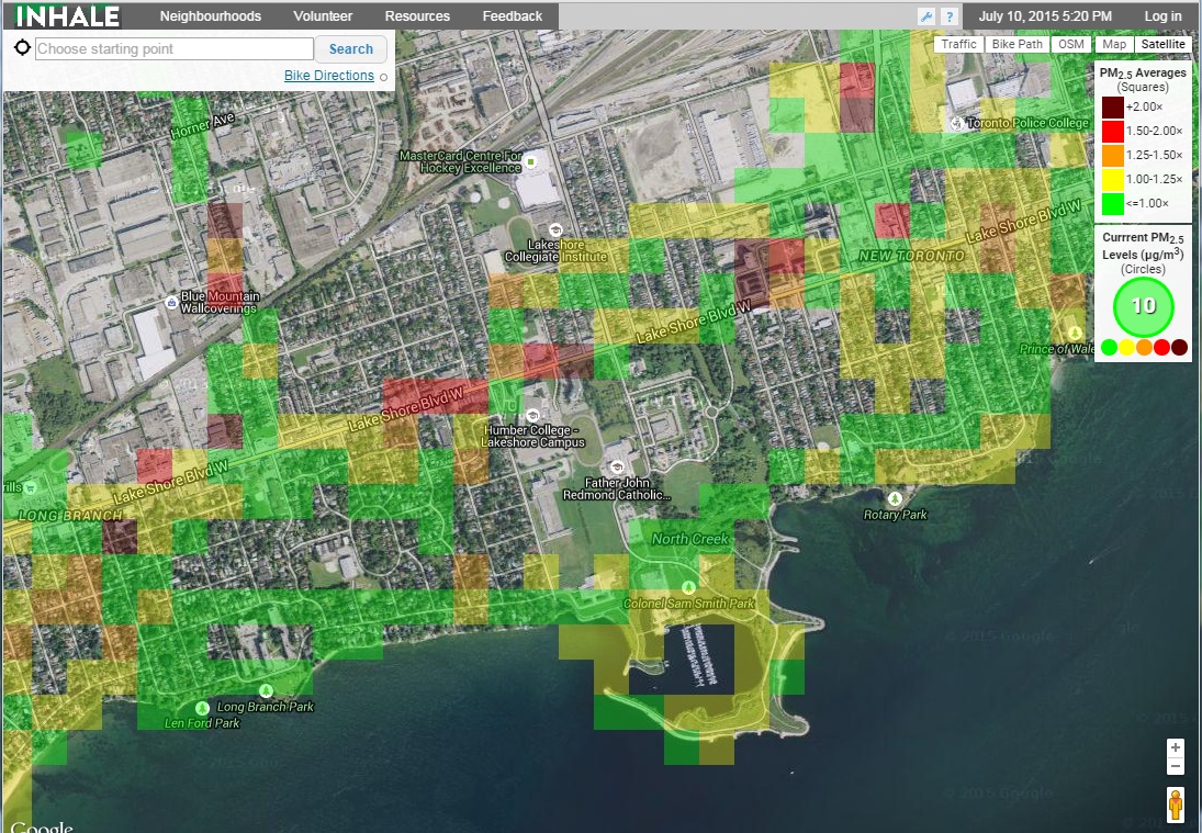 toronto air pollution map