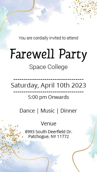 invitation card design for farewell party