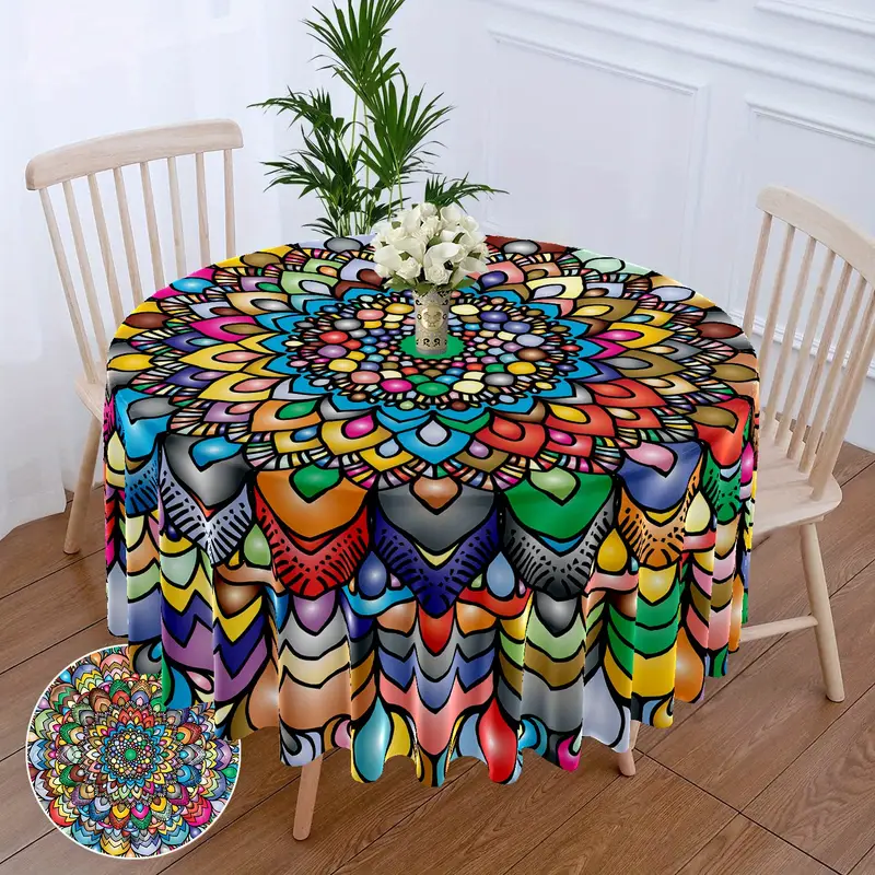 round mandala tablecloth