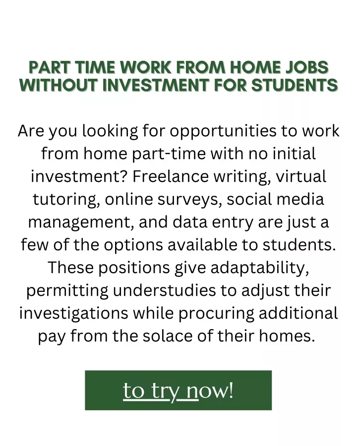 part time work from home positions