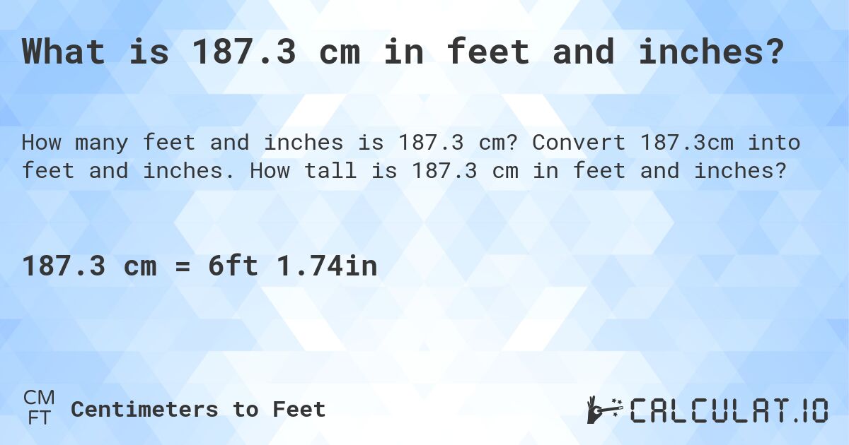 187 cm in feet