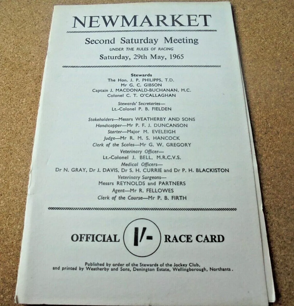 race card newmarket