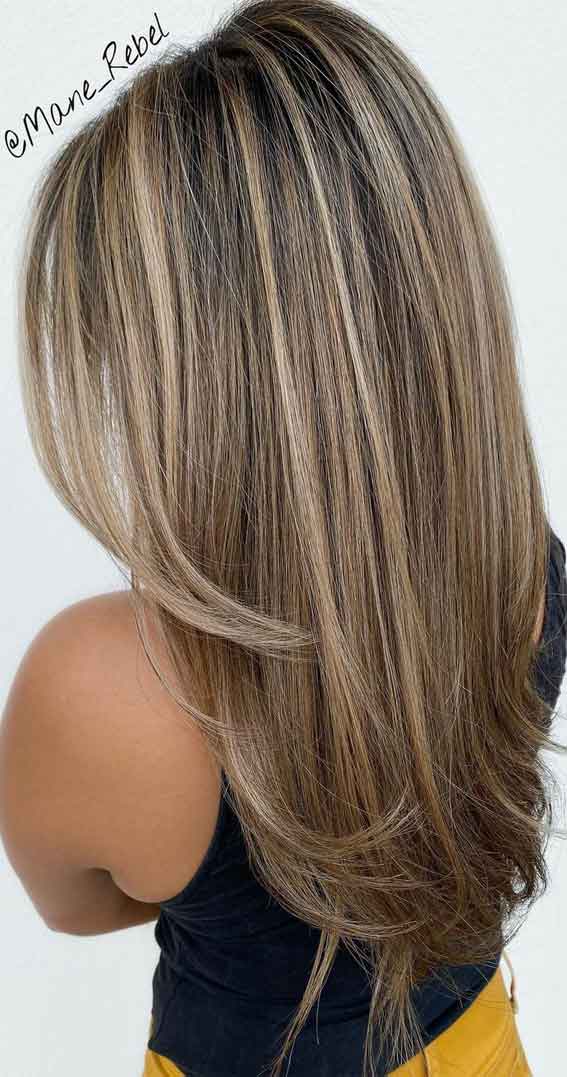 balayage layered hair