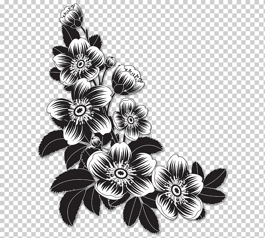 black flowers png