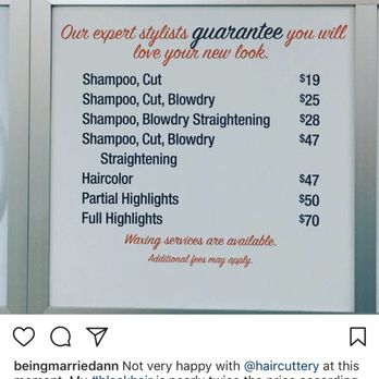 hair cuttery prices for seniors