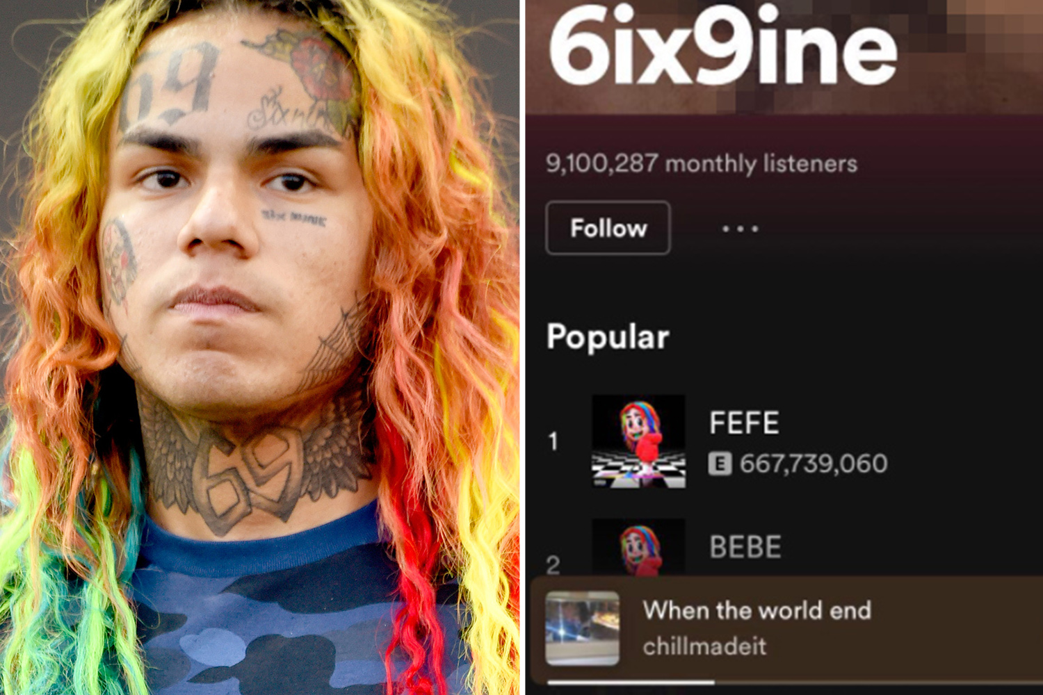 6ix9ine spotify hacker photo