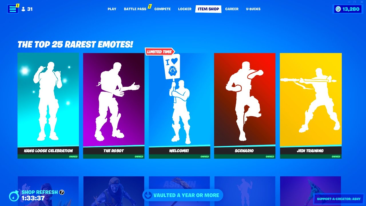 rarest fortnite emote