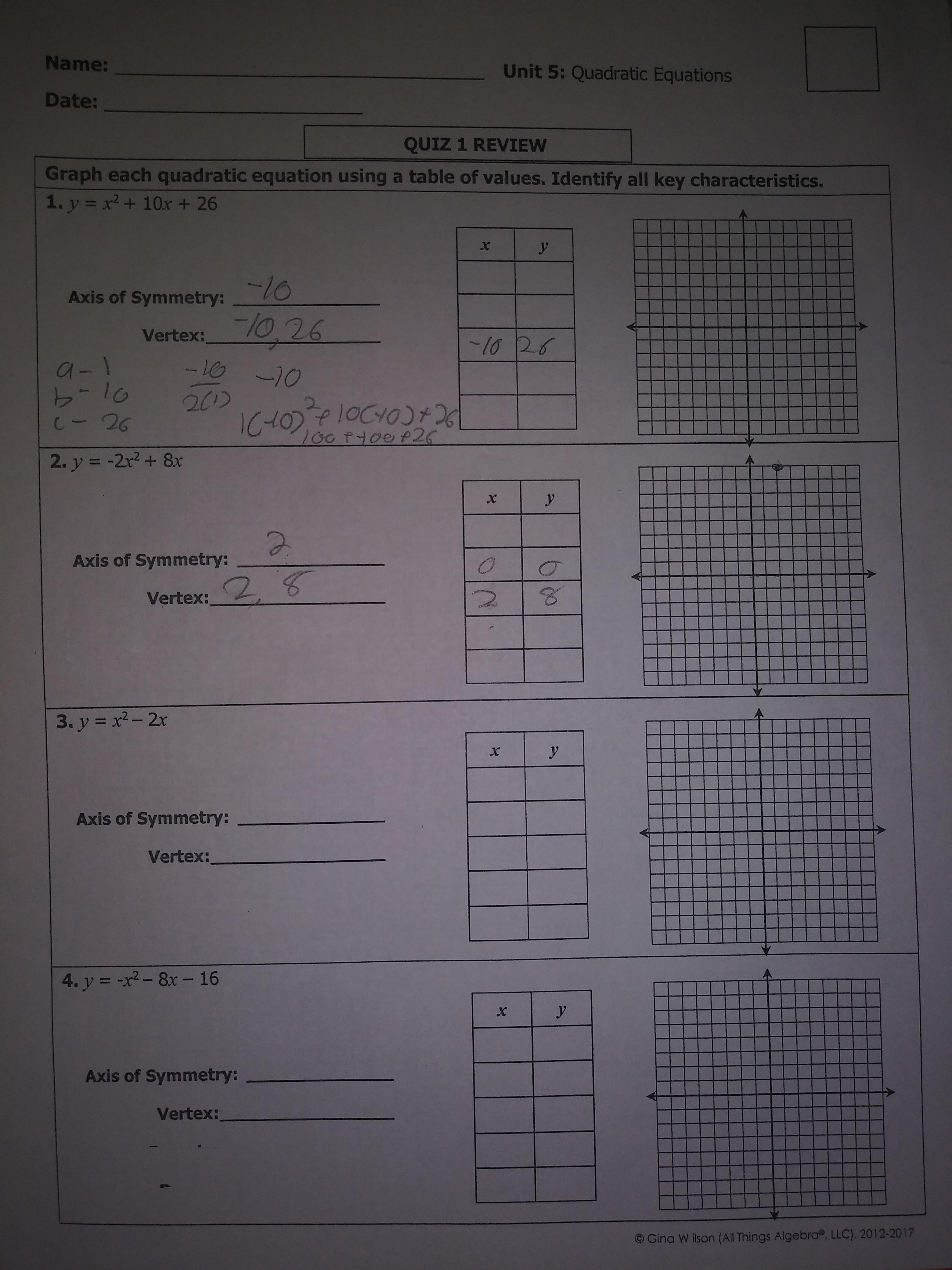 all things algebra answer key