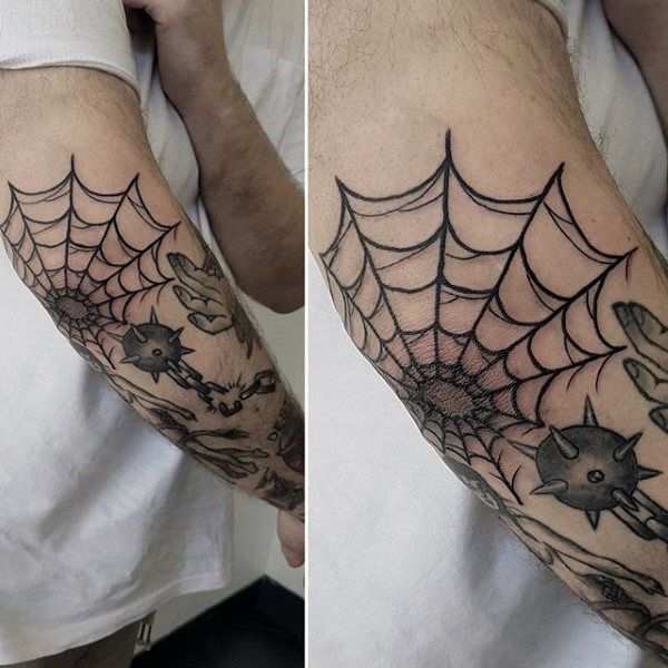 spider web on elbow