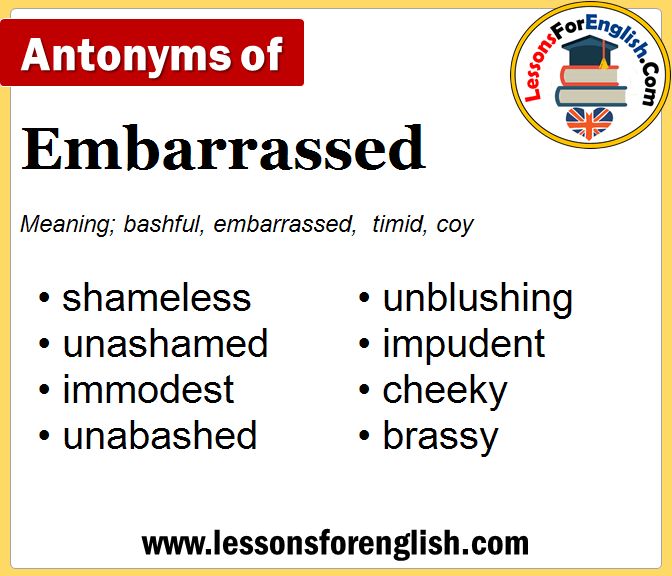 embarrassed antonym