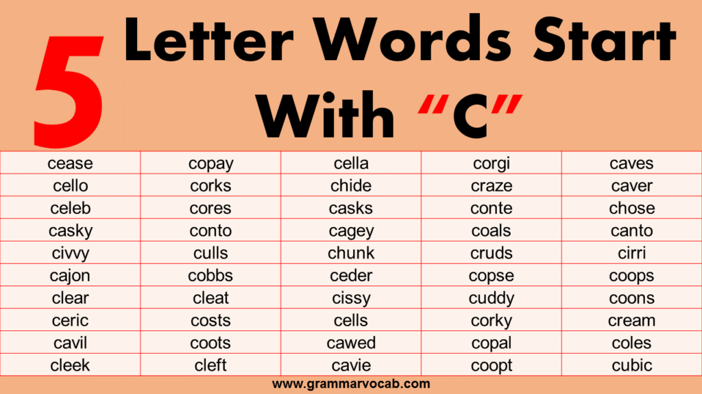 5 letter words with c and z