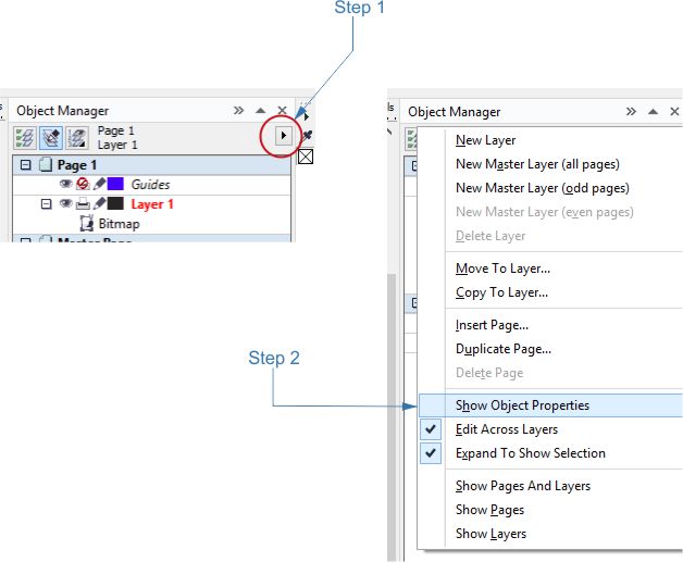 coreldraw object manager