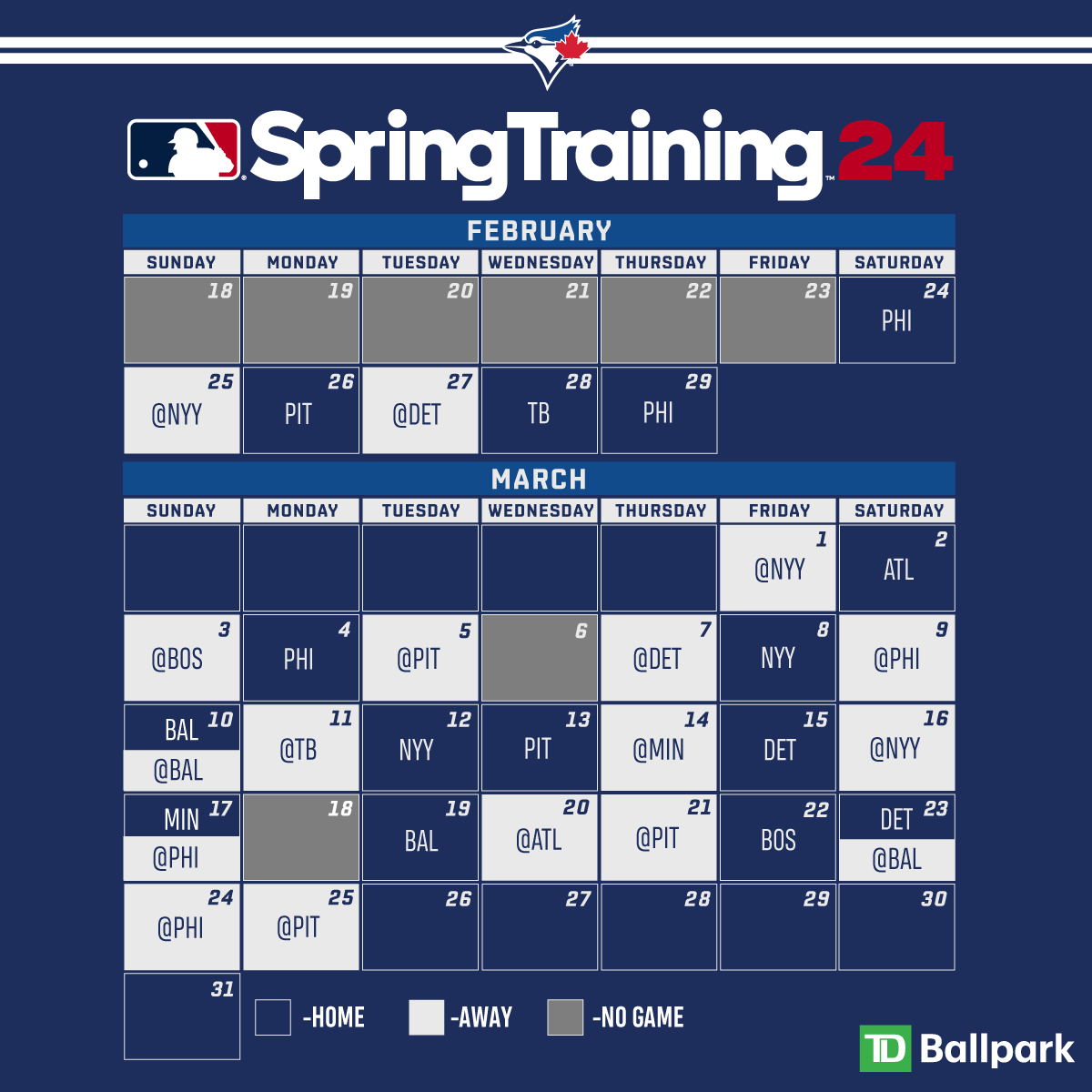 toronto blue jays baseball schedule