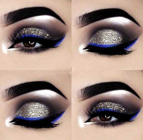 eyeshadow for navy blue dress