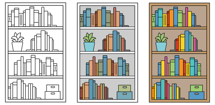 bookshelf clipart