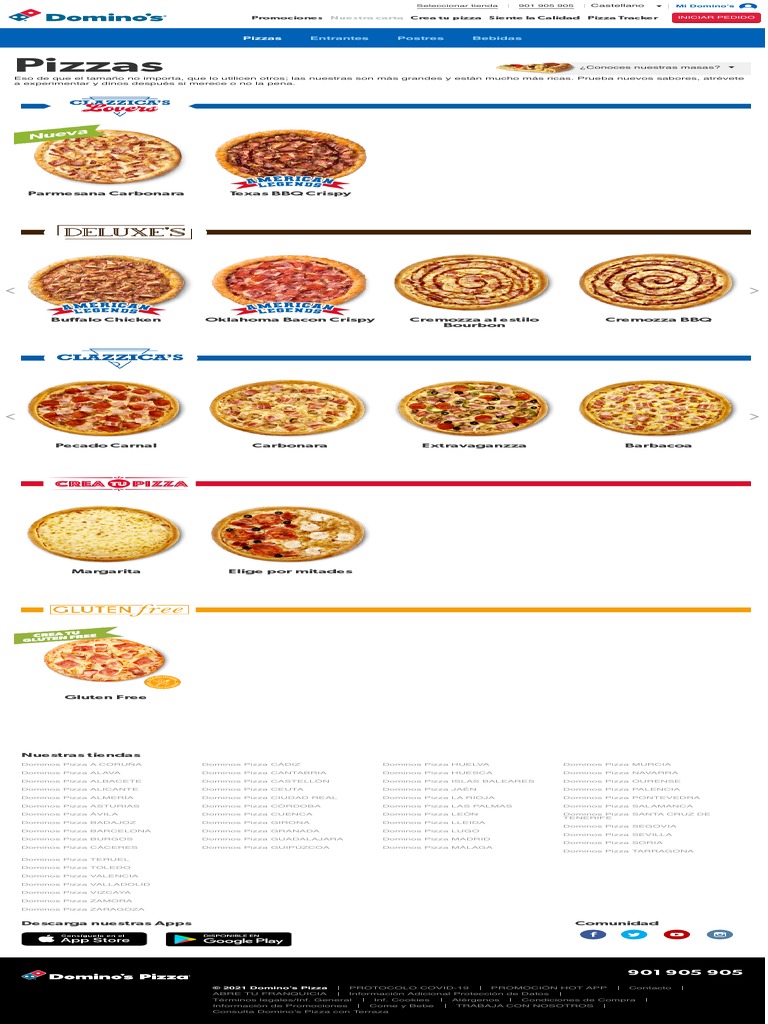 dominos pizza pontevedra menú